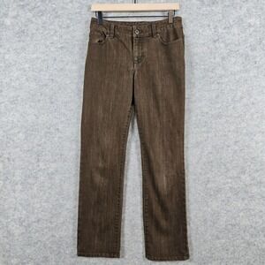 Chicos Platinum Womens Brown Stretch Cotton Blend Jeans Size 00 (XS) Short 29x29